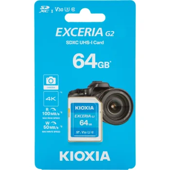 KIOXIA EXCERIA G2 64 GB SDXC atminties kortelė, UHS-I U3 V30