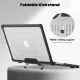 Tech-Protect SmartShell Pro dėklas MacBook Pro 14 2021-2025 su stovu, juodas/skaidrus