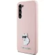Samsung Galaxy S24+ Plus (SM-S926) Karl Lagerfeld Silicone Choupette Metal Pin Case Cover, Pink