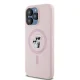 Karl Lagerfeld dėklas iPhone 15 Pro Max telefonui Silicone Karl & Choupette MagSafe, rožinis