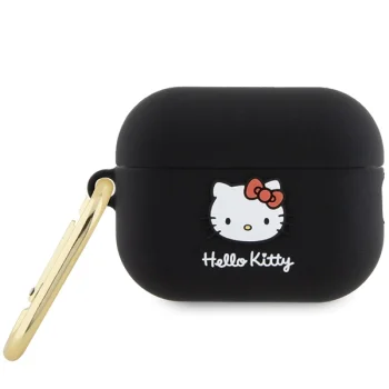Hello Kitty Silicone 3D Kitty Head AirPods Pro 2 dėklas, juodas