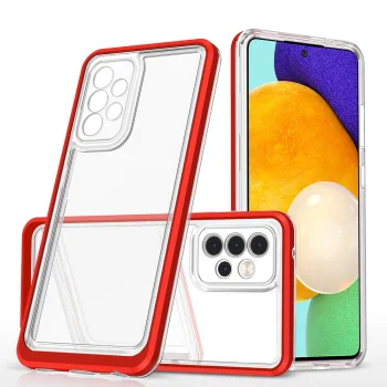 Dėklas Hybrid Armor Clear 3 in 1 telefonui Samsung Galaxy A13 5G, raudonas