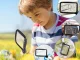 Handheld 3x Magnifying Glass with 5 LED Lights for Reading, white and black