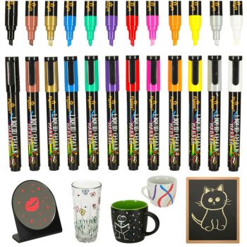 Chalk Markers for Boards and Glass, 12 pcs