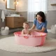 ECOTOYS sulankstoma kūdikių vonelė su temperatūros jutikliu, rožinė
