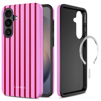 Tech-Protect Lamano MagSafe Case for Samsung Galaxy S26 FE, Red-Pink