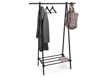 Modernhome YLT-0311E Freestanding Clothes Rack with Shelf, Black