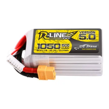 Tattu R-Line 5.0 akumuliatorius 1050mAh 22.2V 6S 150C XT60