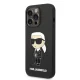 Karl Lagerfeld Silicone Ikonik MagSafe dėklas iPhone 14 Pro Max telefonui, juodas