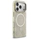 Guess IML Peony Dot MagSafe dėklas iPhone 17 Pro telefonui, smėlio spalvos