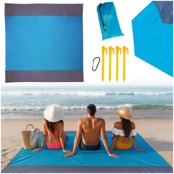 Waterproof Beach Mat Picnic Blanket XXL 210x200 cm with Carry Bag