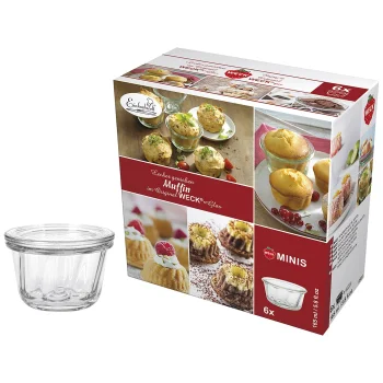 WECK stikliniai indeliai Muffin 165 ml su dangteliais, 6 vnt. rinkinys