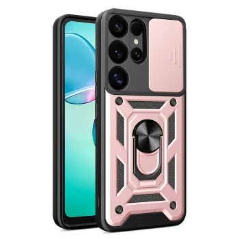 Hybrid Armor Camshield dėklas Samsung Galaxy S25 Ultra, Rožinis