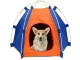 Waterproof Foldable Pet Tent for Dogs and Cats, Blue-Orange