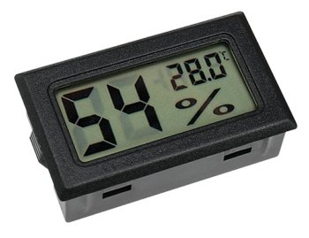 Digital LCD Thermometer and Hygrometer, Black