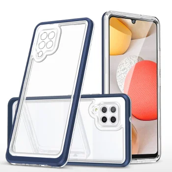 Skaidrus dėklas Samsung Galaxy A42 5G Hybrid Armor Clear 3 in 1, mėlynas