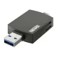 Atminties kortelių skaitytuvas ir šakotuvas Newell OTG 4-in-1 3.0, USB-A ir USB-C, grafito