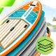 AquaPaddle Navigator SUP irklentė, 355x82x15 cm, oranžinė/žalia
