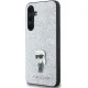 Karl Lagerfeld dėklas Samsung Galaxy A35 telefonui Fixed Glitter Ikonik, sidabrinis