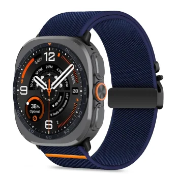 Tech-Protect Nylon Clasp dirželis Samsung Galaxy Watch Ultra 47mm, tamsiai mėlynas