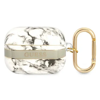 Guess AirPods Pro dėklas Marble Strap Collection, pilkas