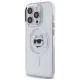 Karl Lagerfeld IML Metal Choupette Head MagSafe dėklas iPhone 14 Pro, baltas