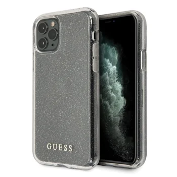 Guess iPhone 11 Pro Max dėklas Glitter, sidabrinis