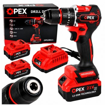 Akumuliatorinis smūginis gręžtuvas OPEX TOOLS OPX28011 21V 50Nm, 2x 3.0Ah