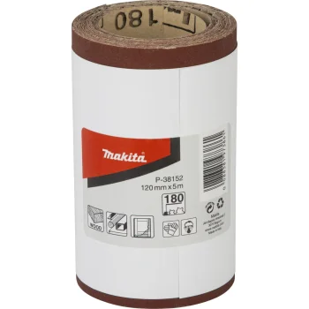 Švitrinis popierius ritinėlyje Makita P-38152 120 mm x 5 m K180, raudonas