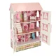 Lulilo Papilio Large 3-Story Wooden Dollhouse 80cm, Pink