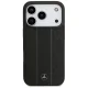 Mercedes-Benz Leather Laurel Leaves Stripes MagSafe dėklas iPhone 17 Pro - Juodas