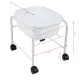 White Pedicure Basin with Wheels