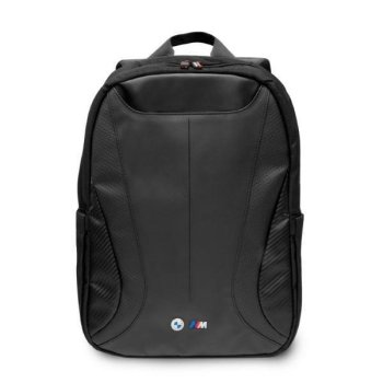 BMW Carbon&Leather Tricolor kuprinė 16" nešiojamam kompiuteriui, juoda
