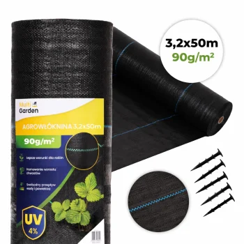 Multigarden agroplėvelė nuo piktžolių su UV apsauga, 90g/m², 3.2x50m su smaigais
