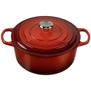 Ketaus troškintuvas Le Creuset Signature 26 cm, 5.3 l, apvalus, Cerise