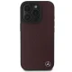 Mercedes dėklas iPhone 16 Pro telefonui Wood Imitation Leather MagSafe, raudonas