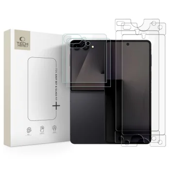 Apsauginių stiklų ir hidrogelio plėvelių rinkinys Tech-Protect Samsung Galaxy Z Flip 7 / 8, 4in1