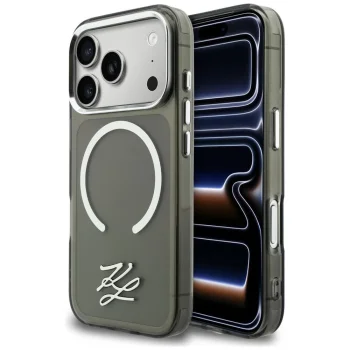 Karl Lagerfeld IML KL Script Logo MagSafe dėklas iPhone 17 Pro Max - juodas