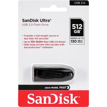 USB atmintinė SanDisk Ultra USB 3.0 512 GB SDCZ48-512G-G46, juoda