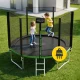 4Fizjo CLASSIC 312 cm (10 FT) Garden Trampoline with Safety Net, Green/Black