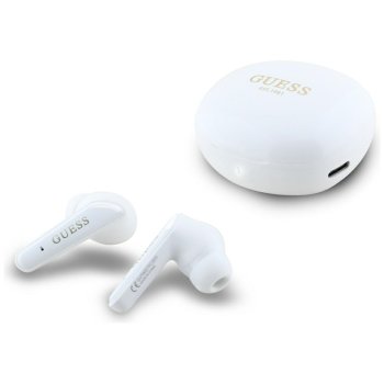 Guess Flat Classic Logo Electroplated TWS belaidės ausinės, baltos