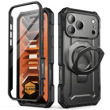Supcase Grip Pro Mag MagSafe dėklas iPhone 18 Pro / 17 Pro telefonui, juodas