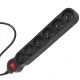 Maclean MCE188 maitinimo ilgintuvas su jungikliu, 6 lizdai, 2300W, 5m, juodas