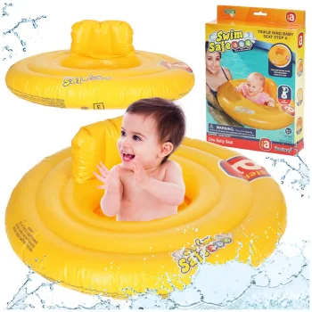 Inflatable swim ring with seat for babies, BESTWAY 32096, orange