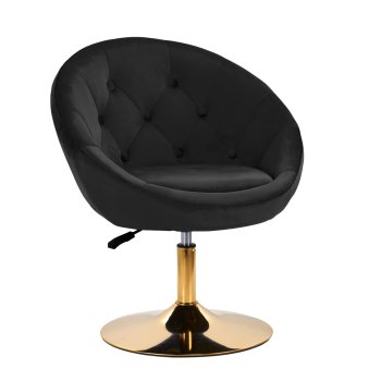 Ergonomiška aksominė sukamoji kėdė 4Rico QS-BL12G, juoda