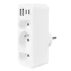 Elektros lizdų šakotuvas Maclean MCE248 F/W, 3 lizdai, 2x USB-A, 2x USB-C PD 20W, baltas