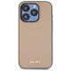 DKNY Grained Metal Logo MagSafe dėklas skirtas iPhone 15 Pro Max 6.7\", smėlio spalvos