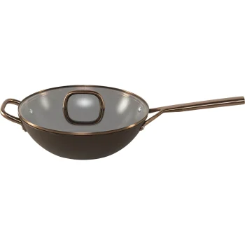 ZWILLING Milano Wok with Glass Lid 30 cm, Brown