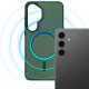 Dėklas 3mk Smoke MagCase skirtas Samsung Galaxy S25, žalias permatomas