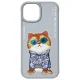 Nimmy Glasses Cool Cat iPhone 15 dėklas, pilkas